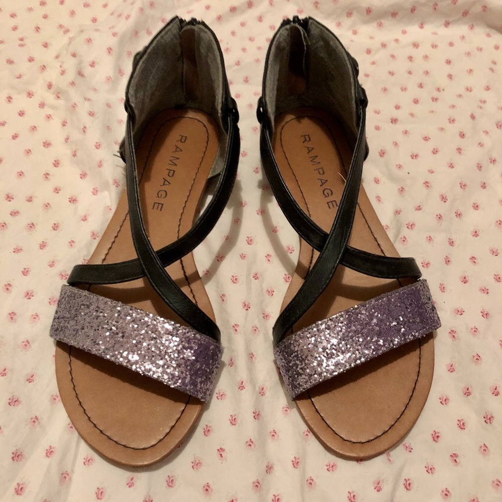 Rampage 8 glittery sliver gladiator sandals
